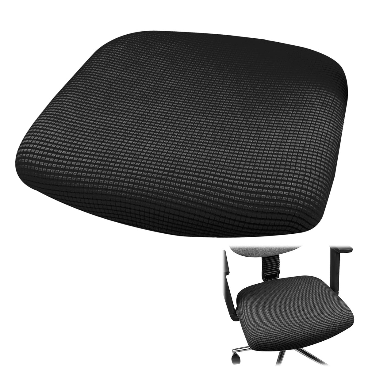 Jesiah Office Chair Cover, Black Large Computer Gaming Chair Seat Cover - image 1