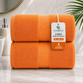 Casabella CB 2 Piece Jumbo Bath sheet 100% Combed Cotton Extra Large Bath Towel bale set super Absorbent Soft Orange 2 Pack 90X180 CM Bath-sheets for - image 1