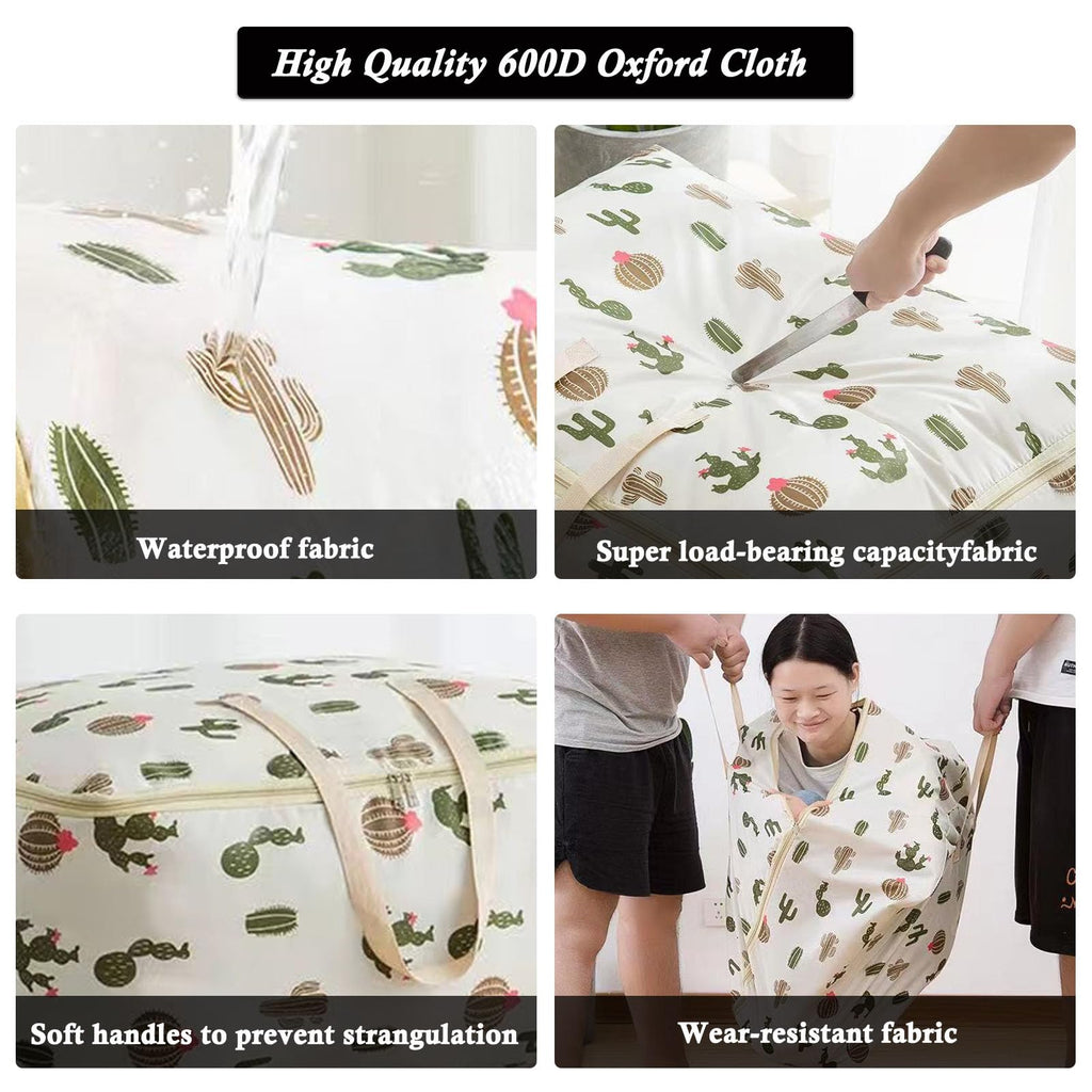 SEPSCO Clothes Storage Bag Large 2Pcs, Duvet Storage Bags King Size With Zips Foldable Thicken Nonwoven Fabric Moving Packing Totes Bag for