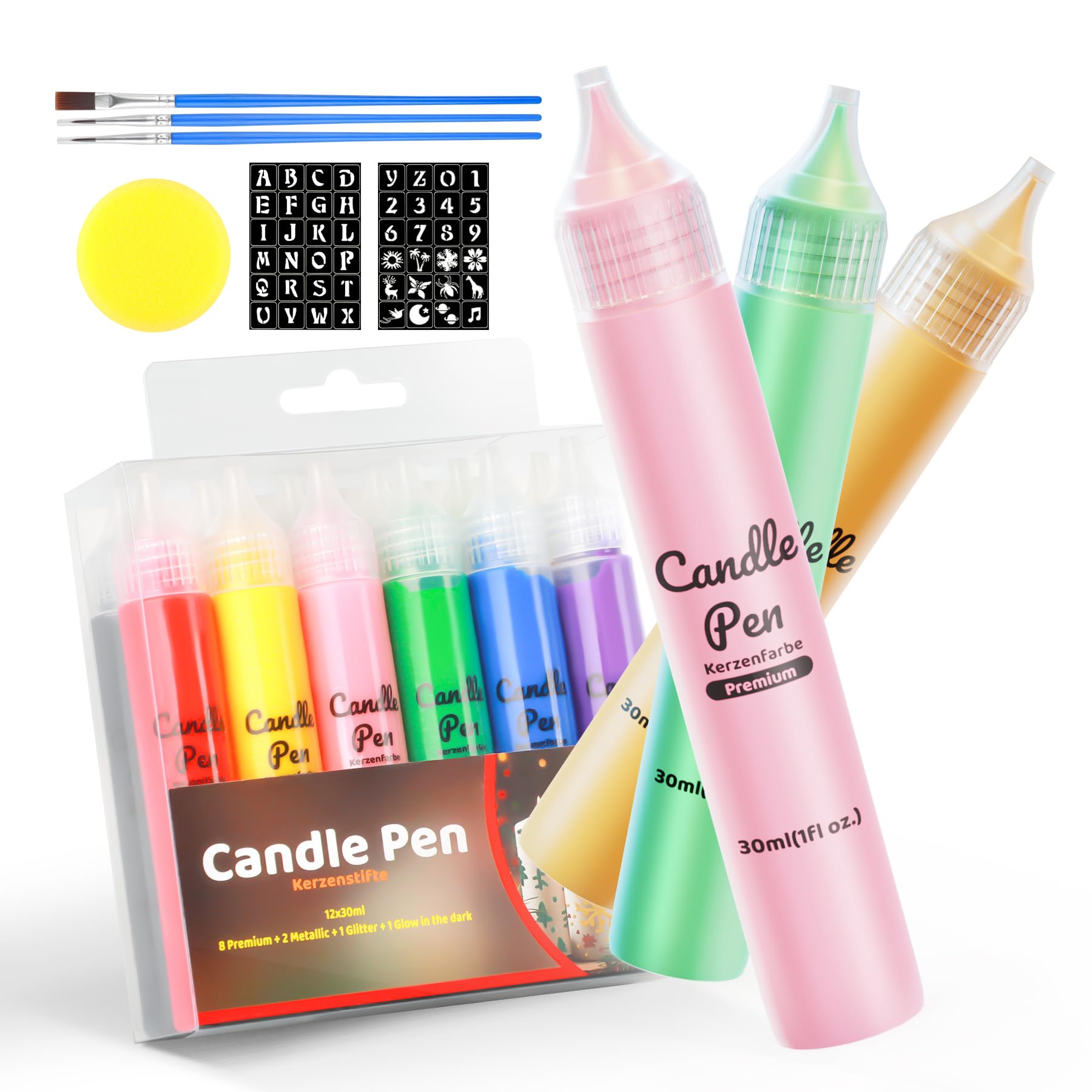 iaHOME Candle Pens - 12 Colors Wax Painting Markers for DIY Candle Making
