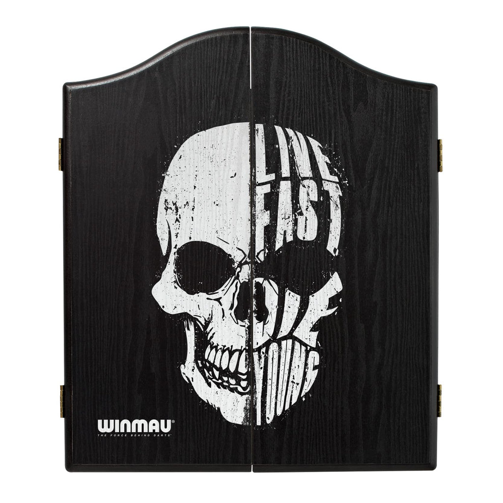 Winmau Deluxe Dartboard Cabinet | Skull Design Wall Mounted Case