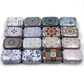 CCUUHJ 8 Pack Rectangular Small Tin Box Metal Hinged Tins for Candies Jewelry, 6X4X2.5 CM Ethnic Pattern - image 1