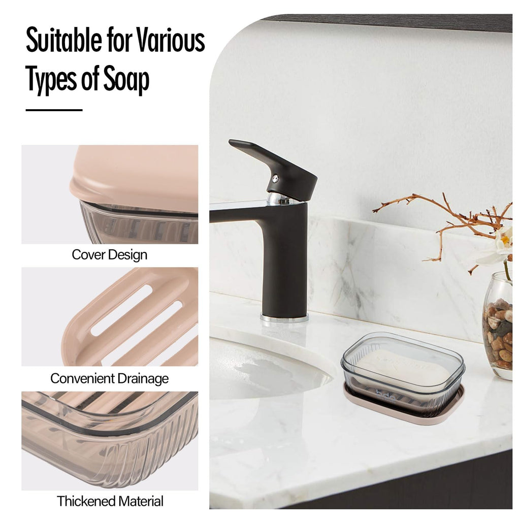 Soap Holder, Travel Soap Case, Portable Soap Box, Soap Case with Draining Grid, Soap Dish With Lid, Easy Cleaning Soap Tray for Bathroom, Gym, Camp - image 4