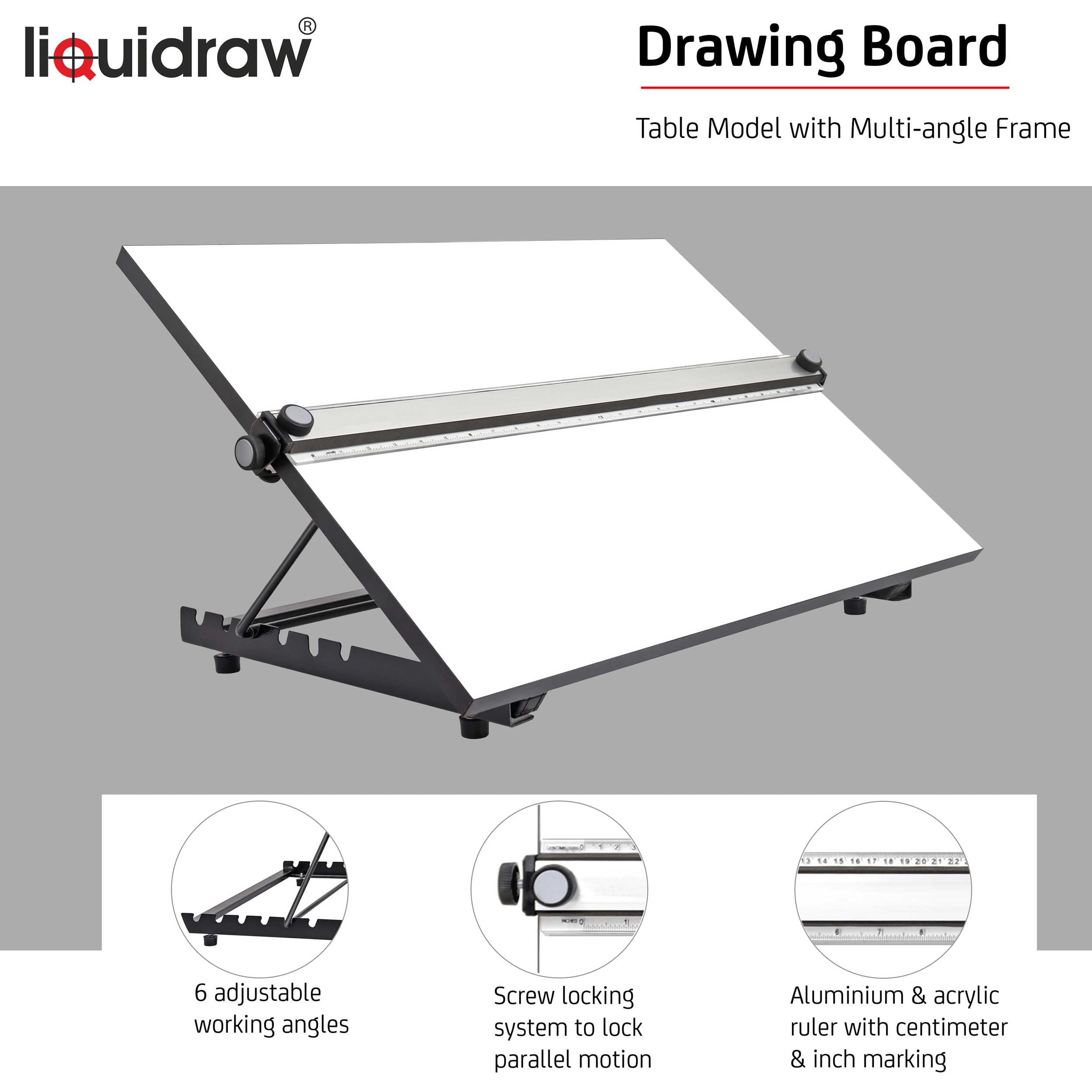 Liquidraw A3 Drawing Board – Parallel Motion Wood Table with 5 Angles