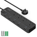 TOPREK 4-Way Extension Lead with USB-C & Individual Switches, 2m