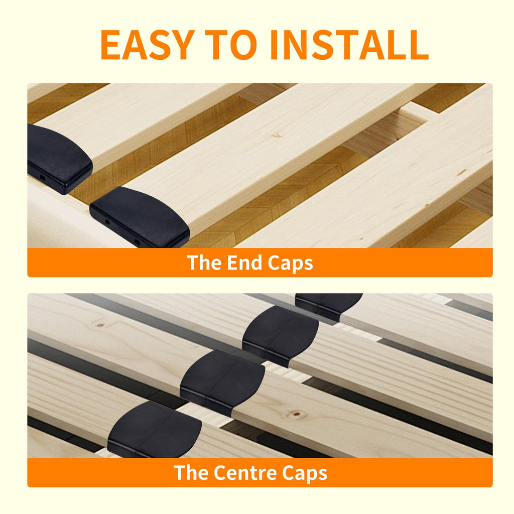 36 Pcs Bed Slat Holders Kit - Plastic Bed Slat Caps & Centre Caps - Side Slat Brackets 55mm x 9mm Inside - image 3