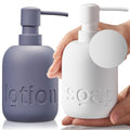 COZYA Soap and Lotion Dispenser Set | 260ml Polyresin Ceramic Texture