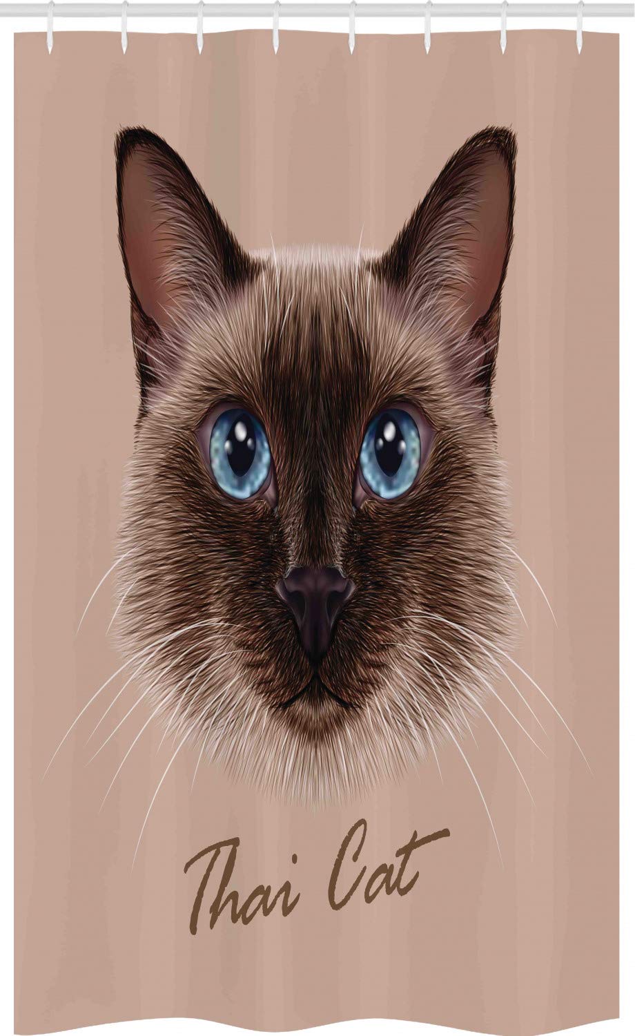 Siamese Cat Fabric Stall Shower Curtain – Waterproof Polyester