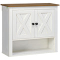 kleankin Farmhouse Bathroom Wall Cabinet – Ash Wood-Effect Storage
