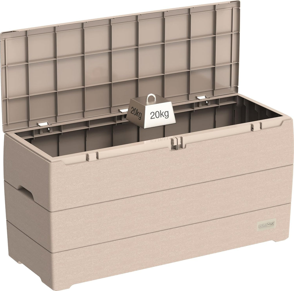Duramax Cedargrain 270L Outdoor Deck Box – Lockable Garden Storage