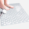 Venuso Non-Slip Shower Mat – Anti-Mould Rubber Bath Mat with Drain, White