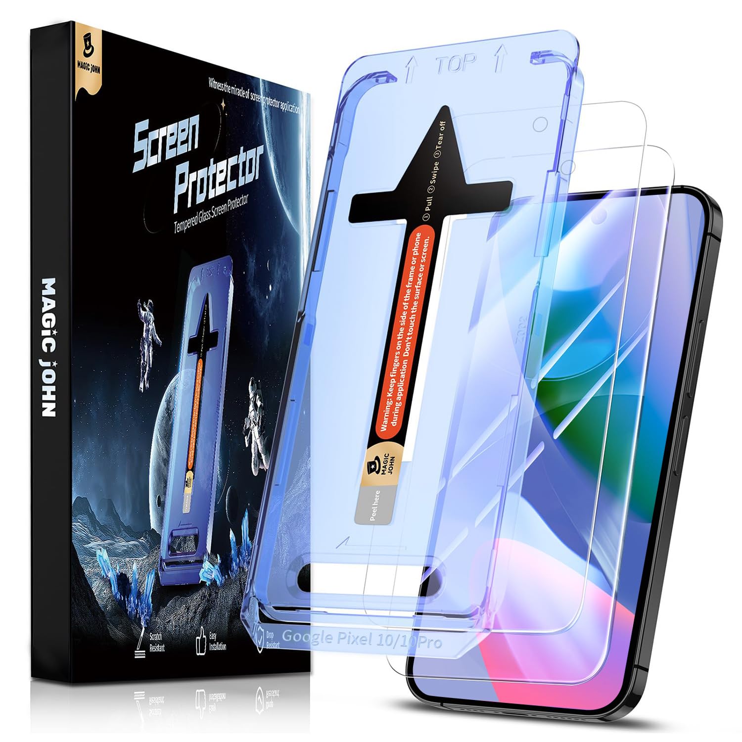 Magic John Google Pixel 10/10 Pro Tempered Glass Screen Protector – 2 Pack