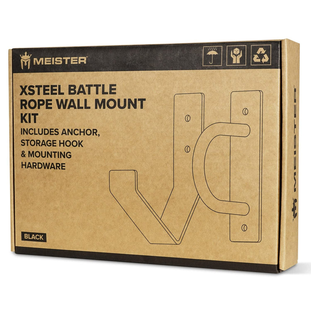Meister XSteel Battle Rope Wall Mount Kit with Anchor & Hook – Matte Black