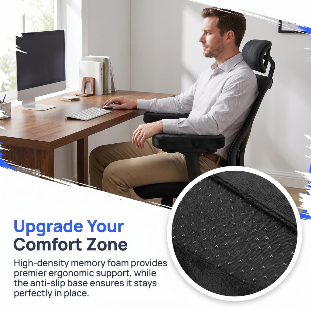 2 Pack Ergonomic Office Chair Armrest Pads, Memory Foam Arm Covers - image 5