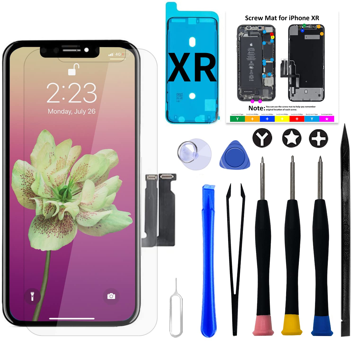 Brinonac iPhone XR Screen Replacement Kit - 6.1 inch LCD Digitizer Set