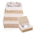 KiKiHong 3 Set Handwoven Storage Baskets With Lids,Basket With Lid - image 1