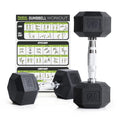PhysKcal Odourless Poly Rubber Hex Dumbbells | Home Gym Weights Set