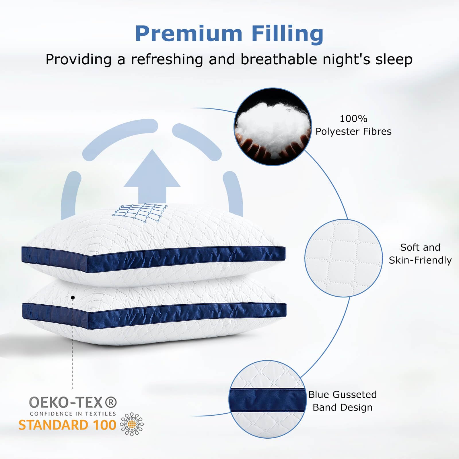 Slybear Bed Pillows 2 Pack – Hotel Quality Down Alternative Standard