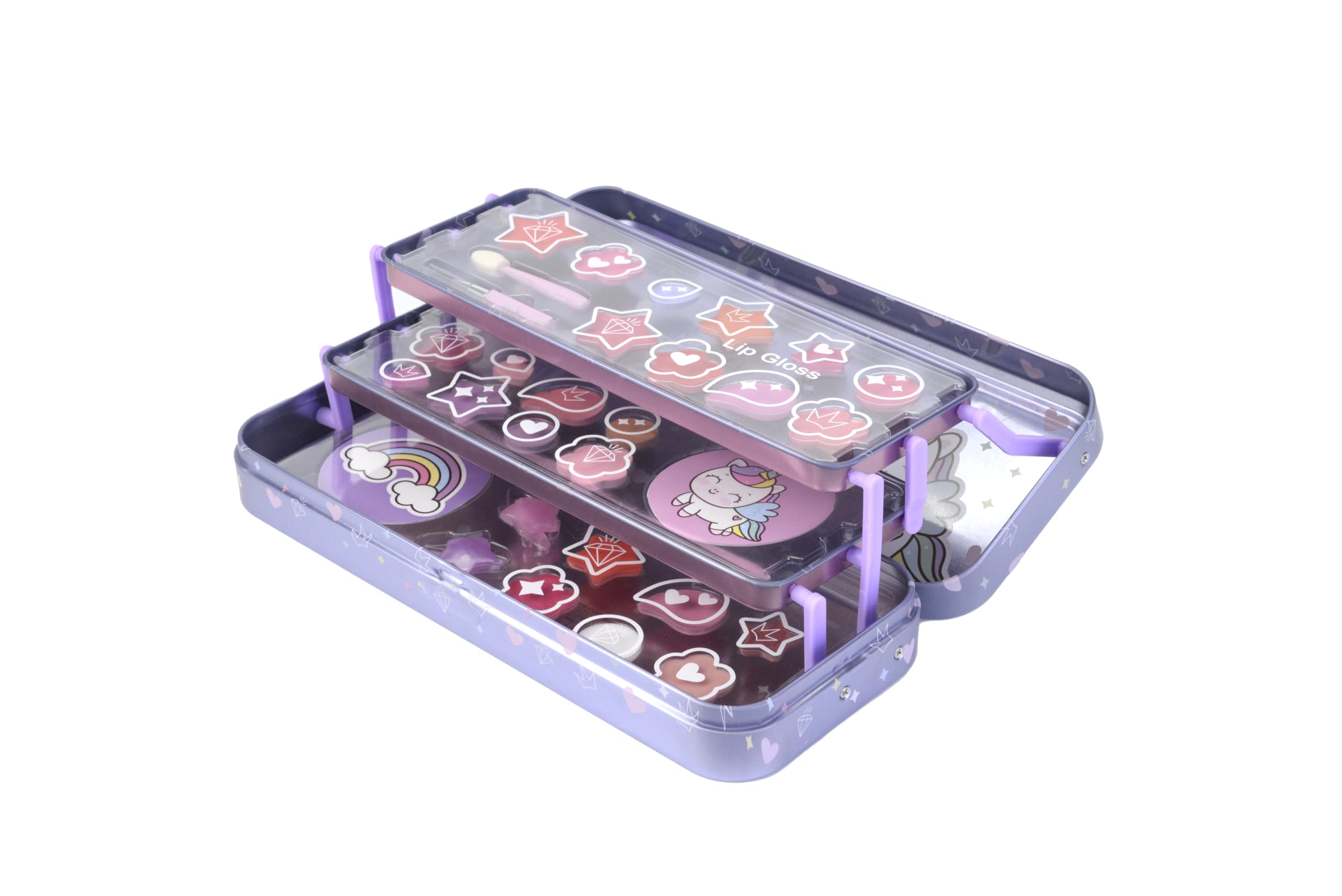 Lip Smacker Kids Makeup Set – 24pc Lip Gloss & Shimmer Cream Gift Tin