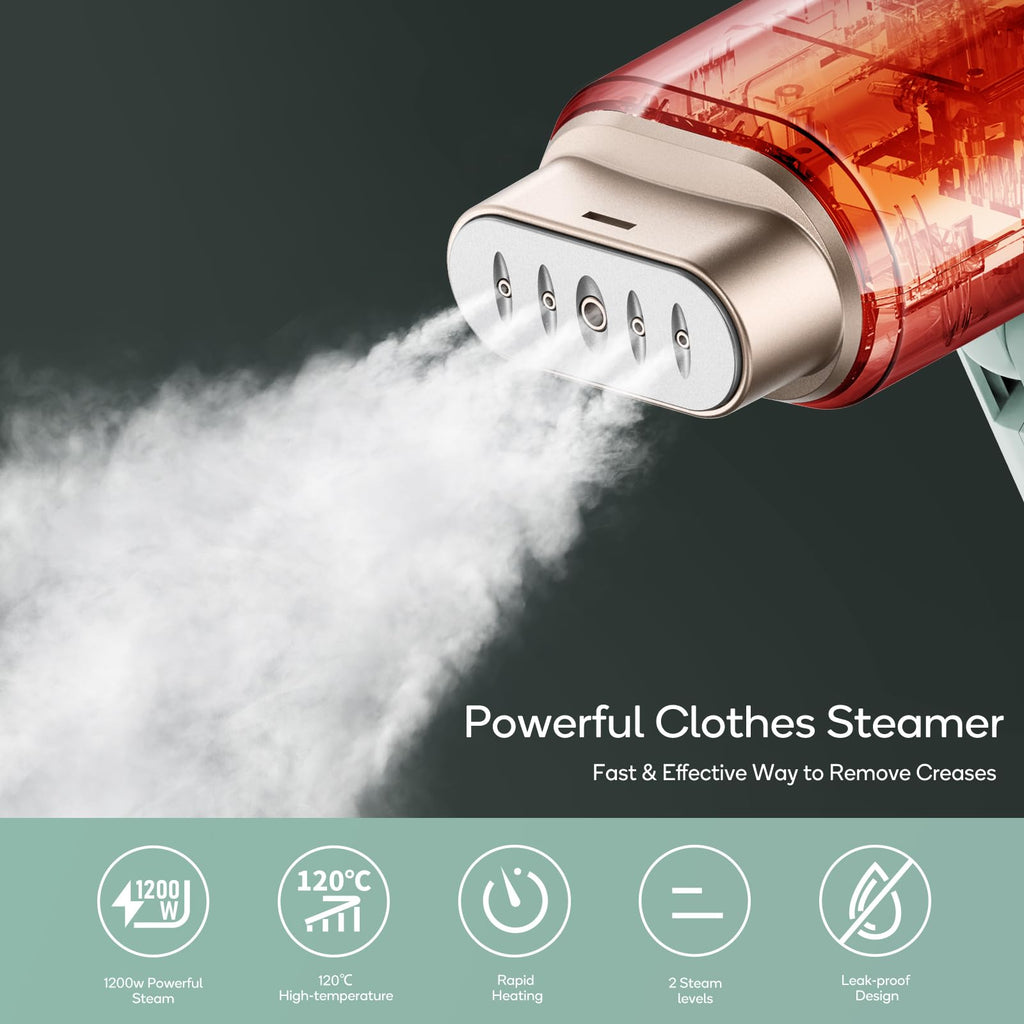 Newbealer Handheld Clothes Steamer - 1200W Portable Travel Garment Steamer