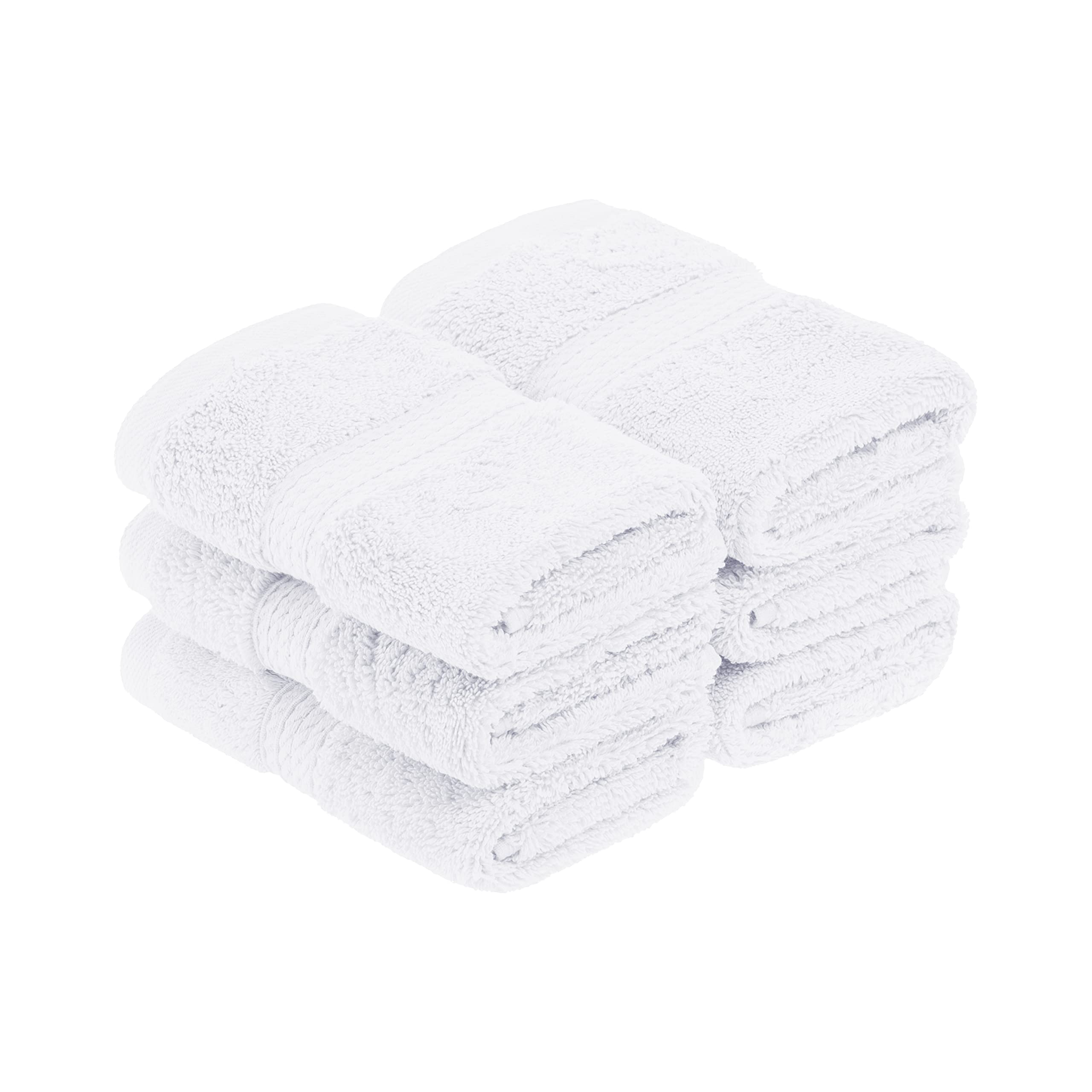 Superior Egyptian Cotton 6-Piece Face Towel Set - White, 900 GSM