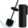 Hovea Wall Mounted Toilet Brush Set - 2 Pack Silicone & Matte Black Metal