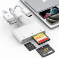 3-in-1 XD/SD/TF Card Reader for iPhone, USB-C & Lightning