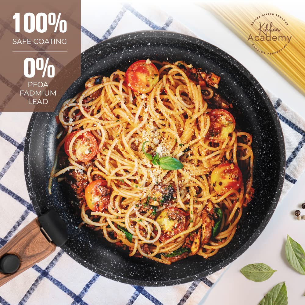 Kitchen Academy 10-Piece Non-Stick Cookware Set | Stackable Induction Pans