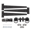 Infinity Decor 12-Inch Garden Gate Kit | Tee Hinges & Latch | Black