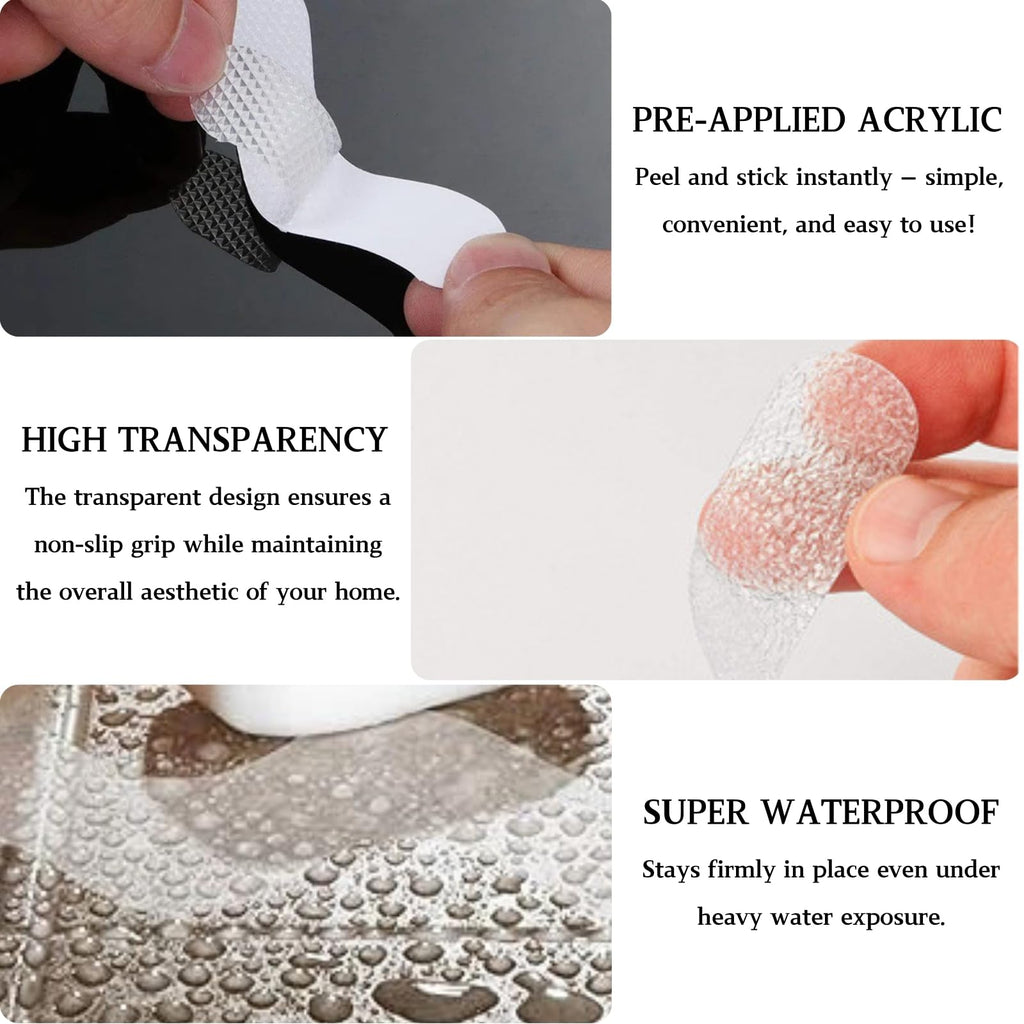 LUFFLOK 24 Pcs Bath Stickers Non Slip Bath Stickers Transparent - image 3