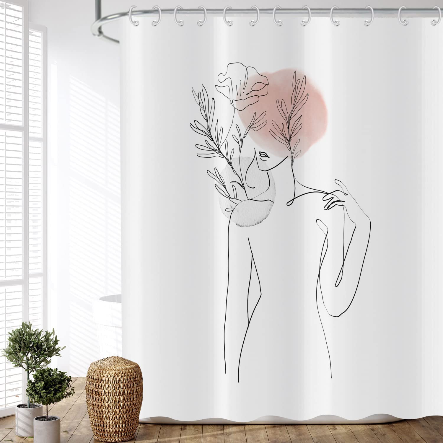 Jolof Store Boho Shower Curtain – Abstract Art Waterproof Polyester 180x200cm