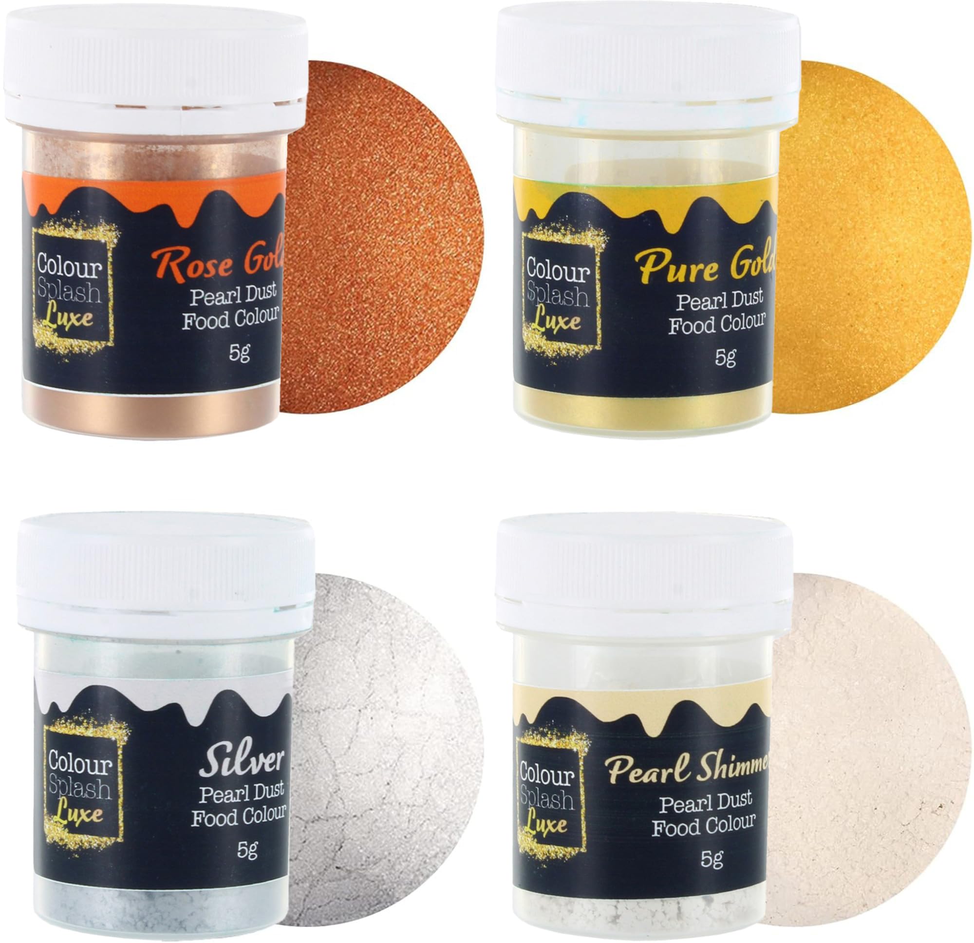 Colour Splash Edible Metallic Food Colouring Dust Multipack – 4 x 5g