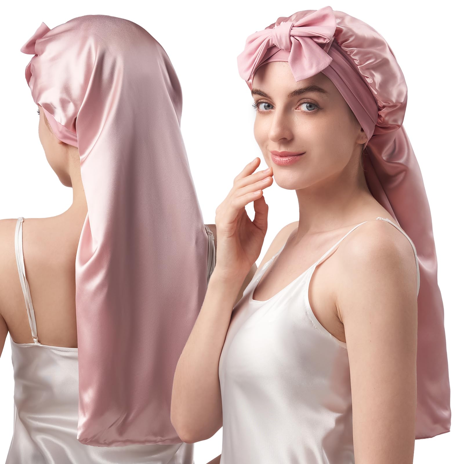 Umisleep 22 Momme Mulberry Silk Bonnet – Double Layer Long Hair Wrap