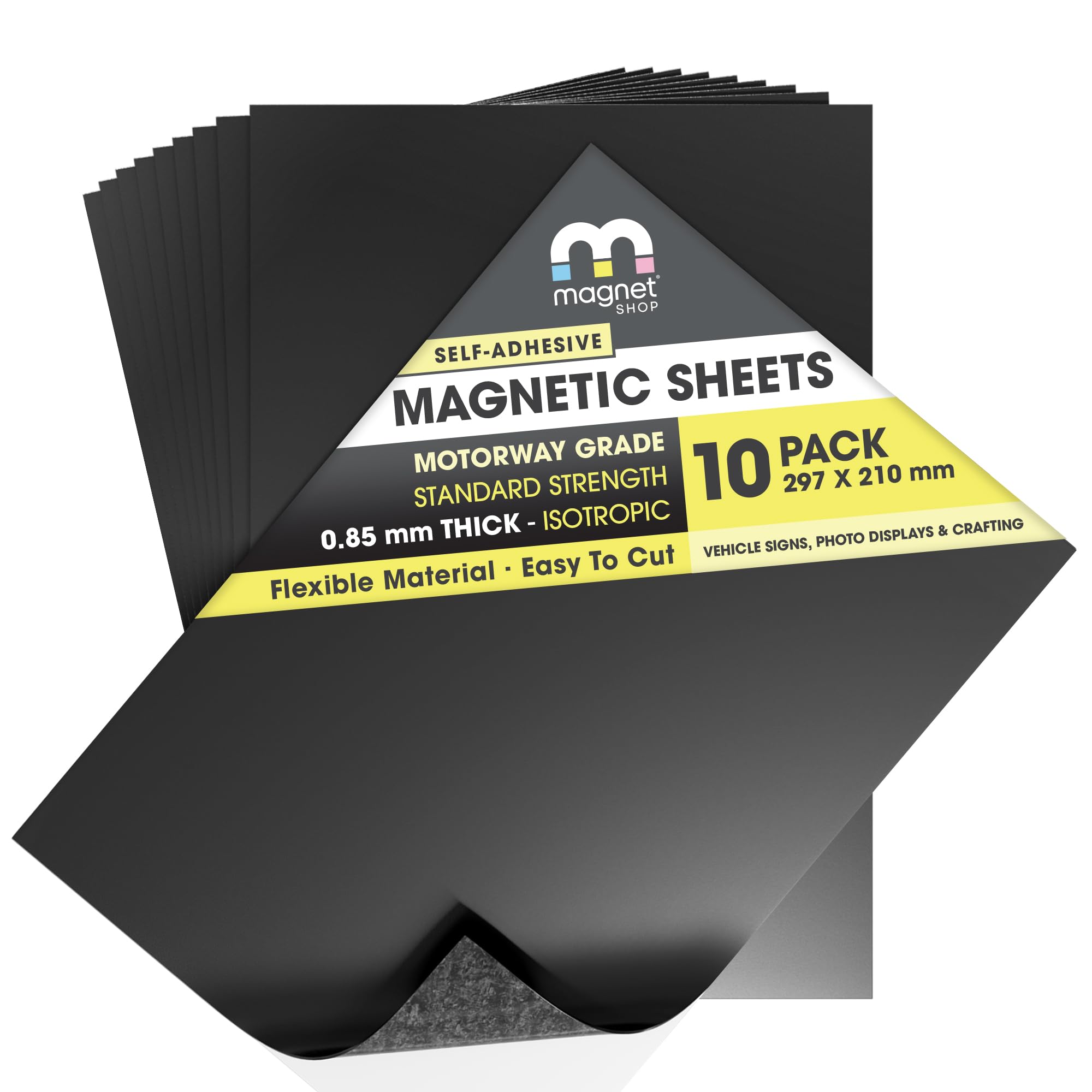 A4 Self-Adhesive Magnetic Sheets for Crafts & Signs | 10 Pack