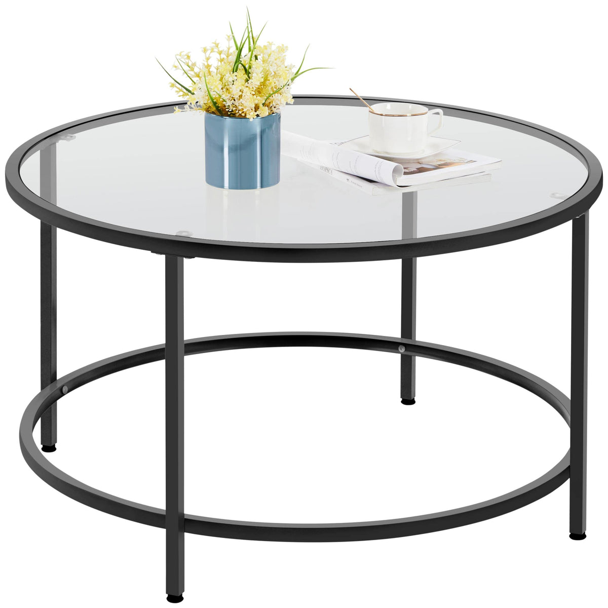 Yaheetech Round Coffee Table Black - image 1