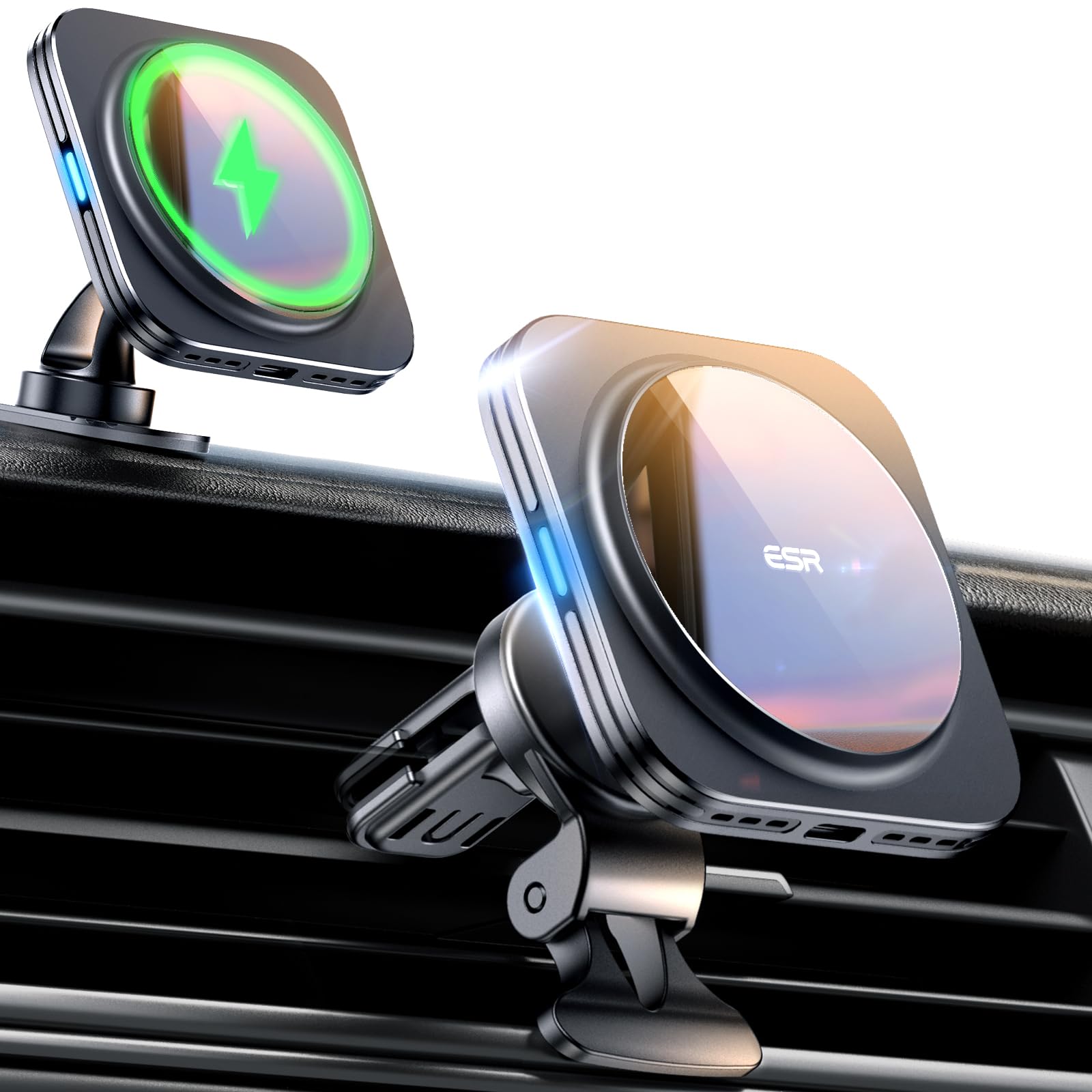 ESR 15W MagSafe Car Mount Charger – Magnetic Wireless Phone Holder