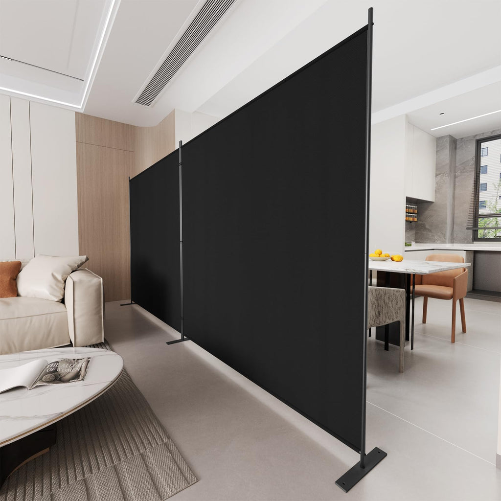 C-Hopetree 2 Panel Room Divider | 180cm Tall Folding Privacy Screen - Black