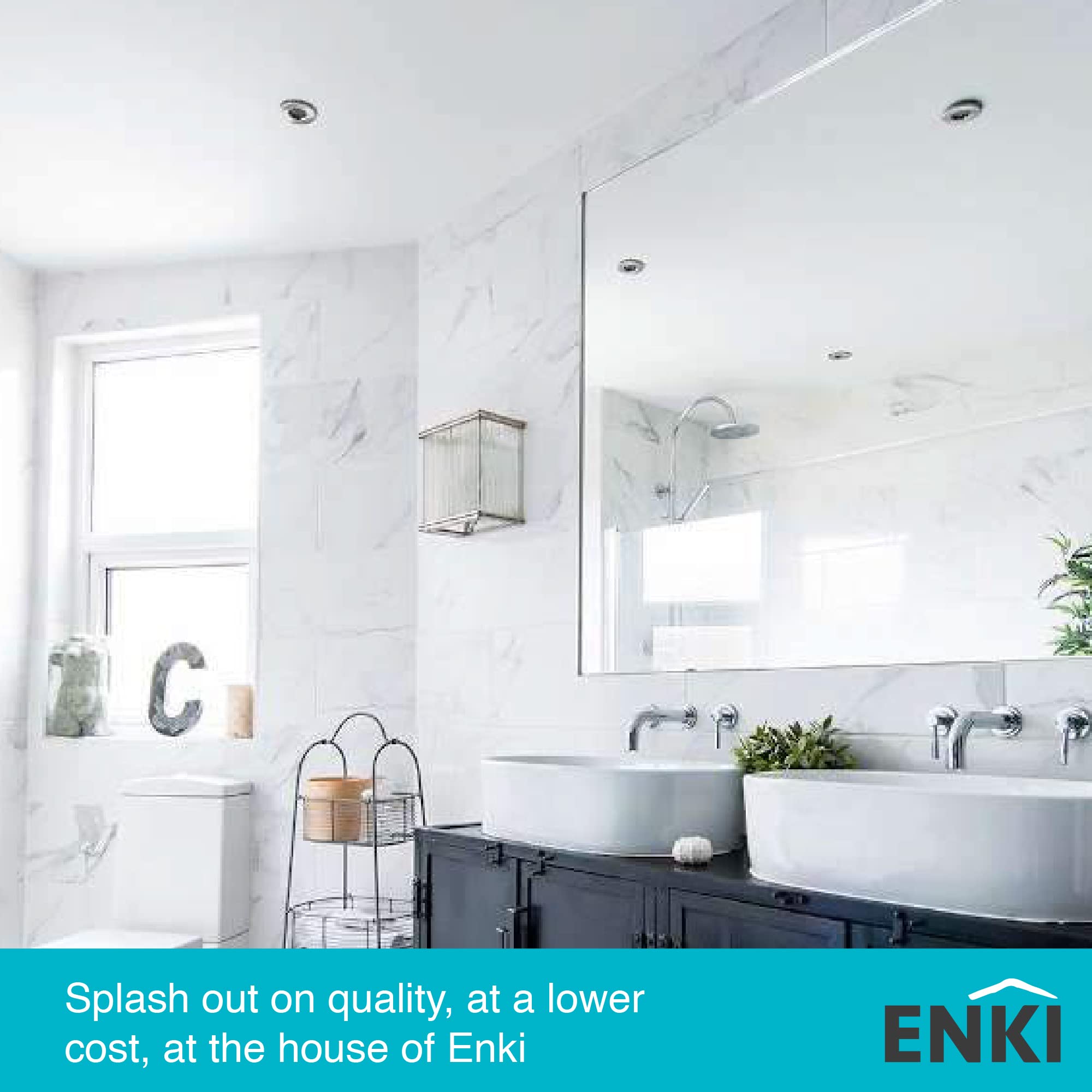 ENKI Horizon Frameless Arched Wall Mirror | Polished Glass 40x60cm