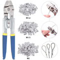Glarks Wire Rope Crimping Tool Kit with 150Pcs Aluminum Ferrule Sleeves