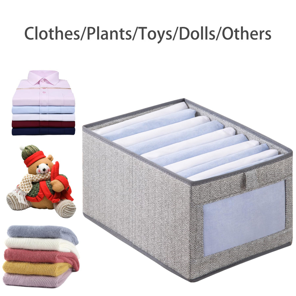 Goesort Set of 3 Clothes Storage Boxes, Wardrobe Storage Organiser Fabric Clothes Organiser - image 2