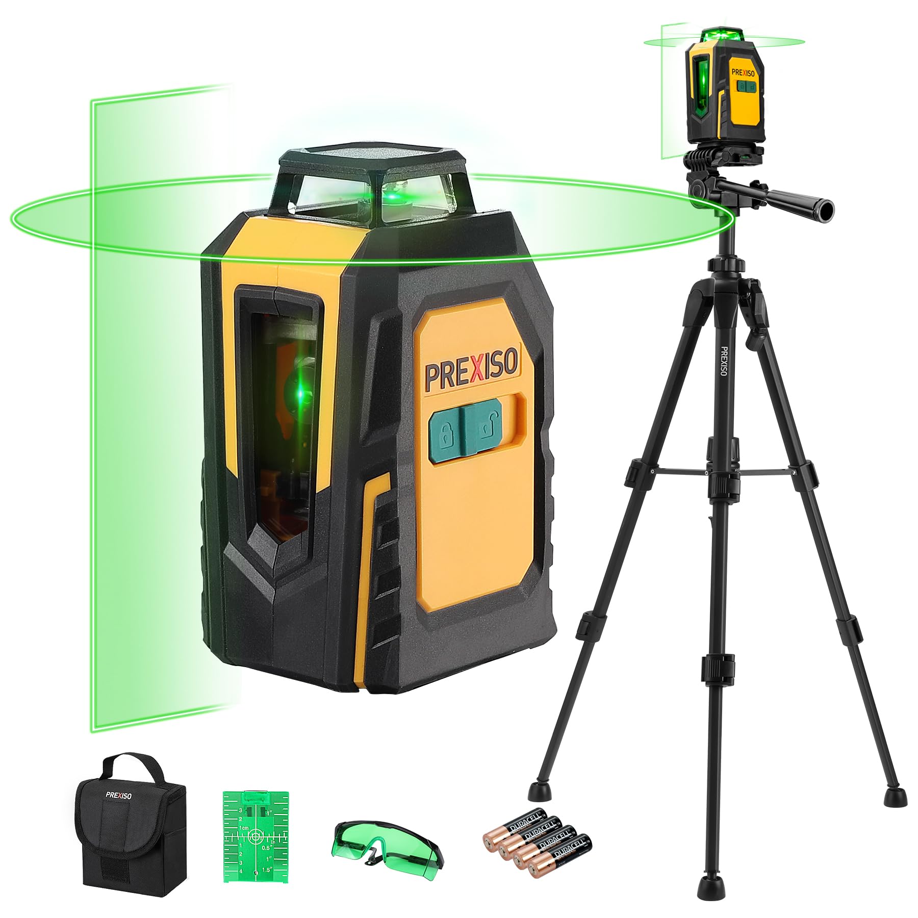 PREXISO 30M Self Leveling Green Cross Line Laser Level with Tripod