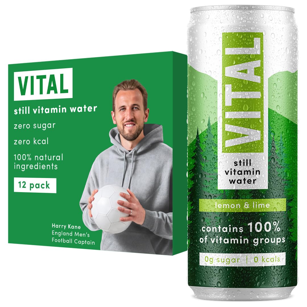 VITAL Vitamin Water – Lemon & Lime Sugar Free Drink – 12 x 330ml
