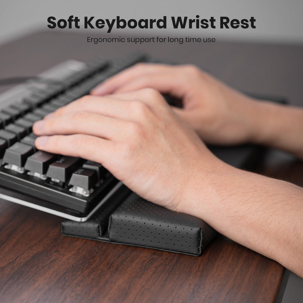 Tilted Keyboard Stand w/Wrist Rest - Klearlook Angle Adjustable Keyboard Riser for Desk, 16.9x7.3in Ergonomic Acrylic Computer Keyboard Holder - image 3