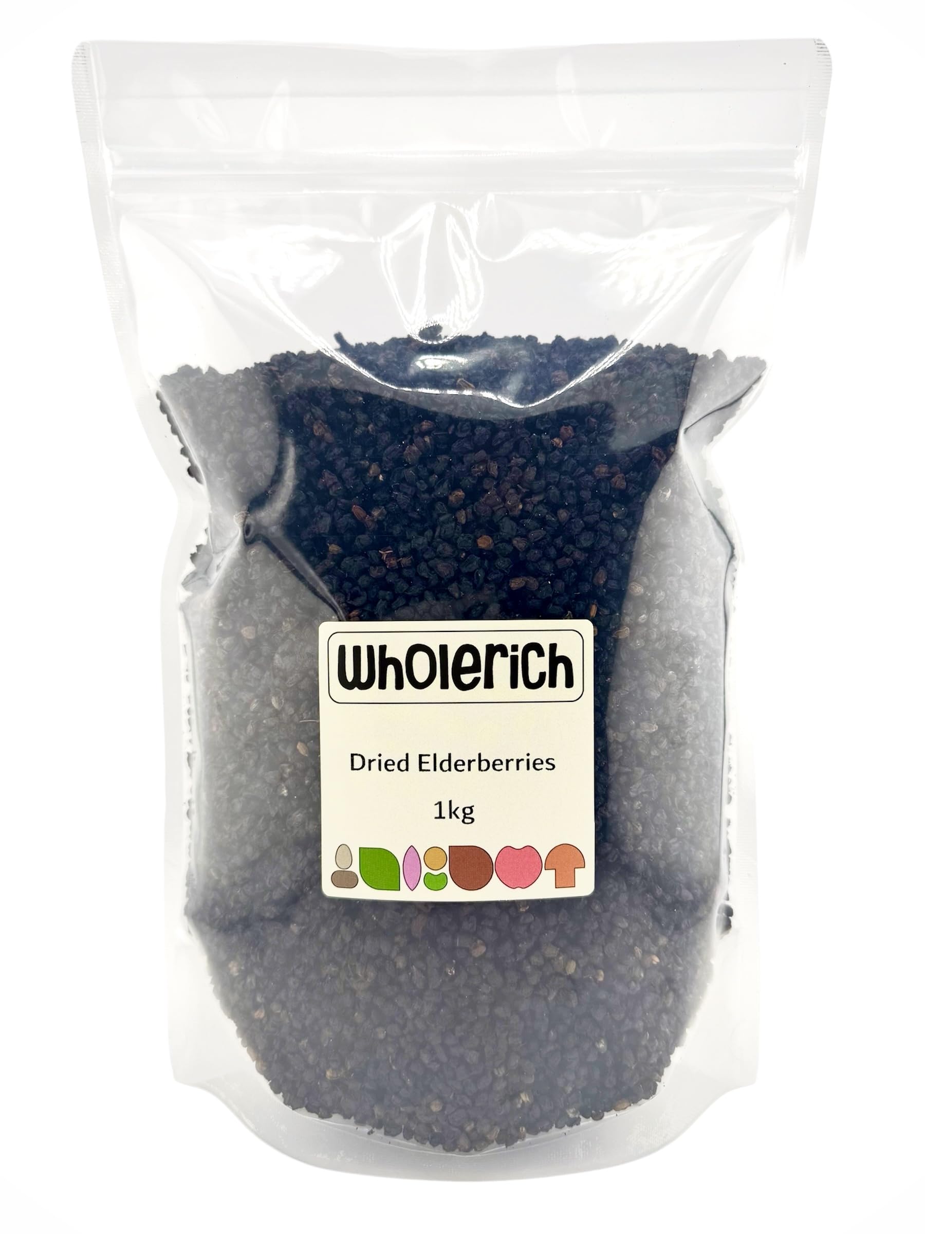 Wholerich Foods Dried Elderberries Whole from Poland - 1kg Superfood