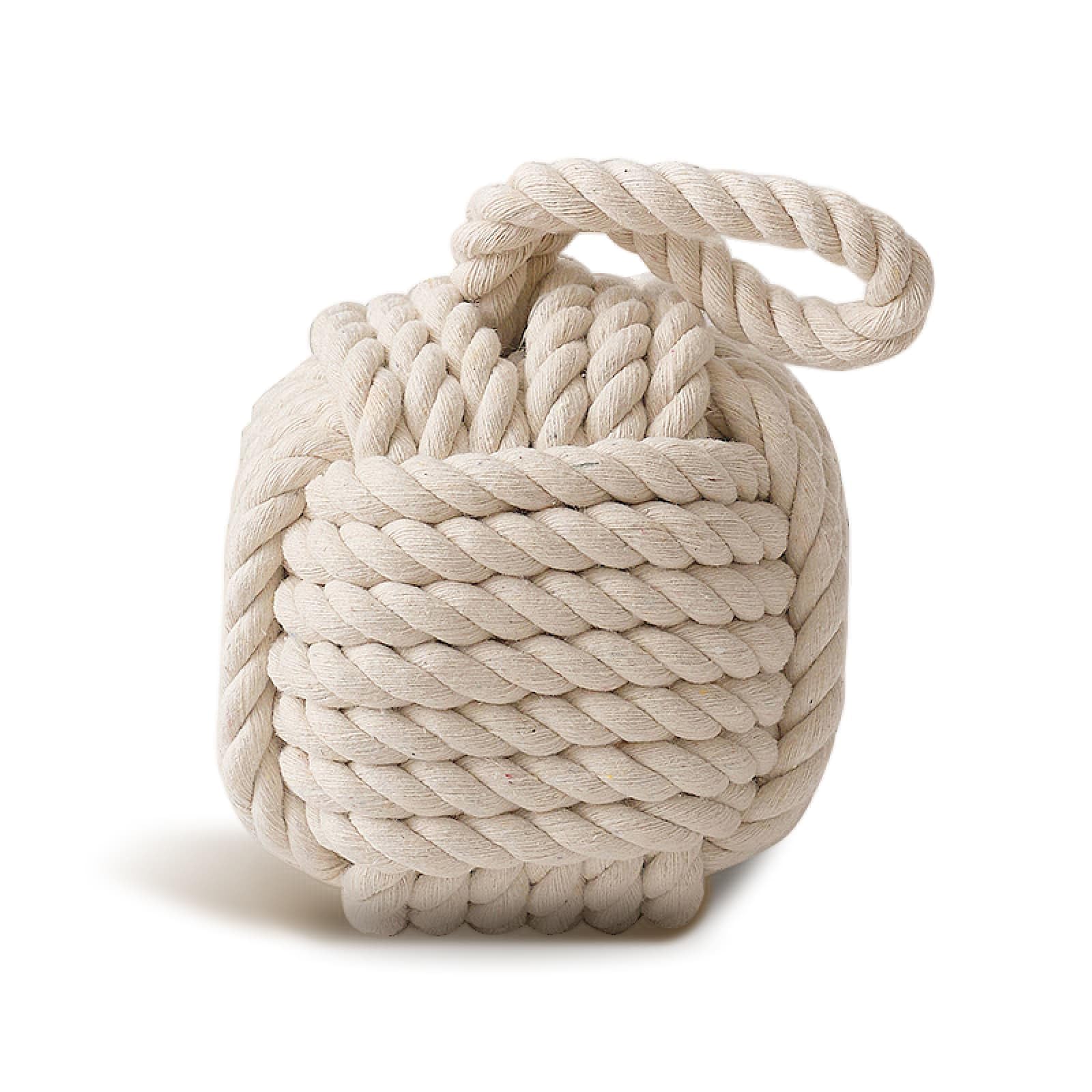 Nautical Square Rope Door Stopper – 1.7kg Weighted Beige