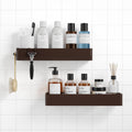 Kitsure 2-Pack Shower Caddy – Rustproof Drill-Free Bathroom Shelves, Brown