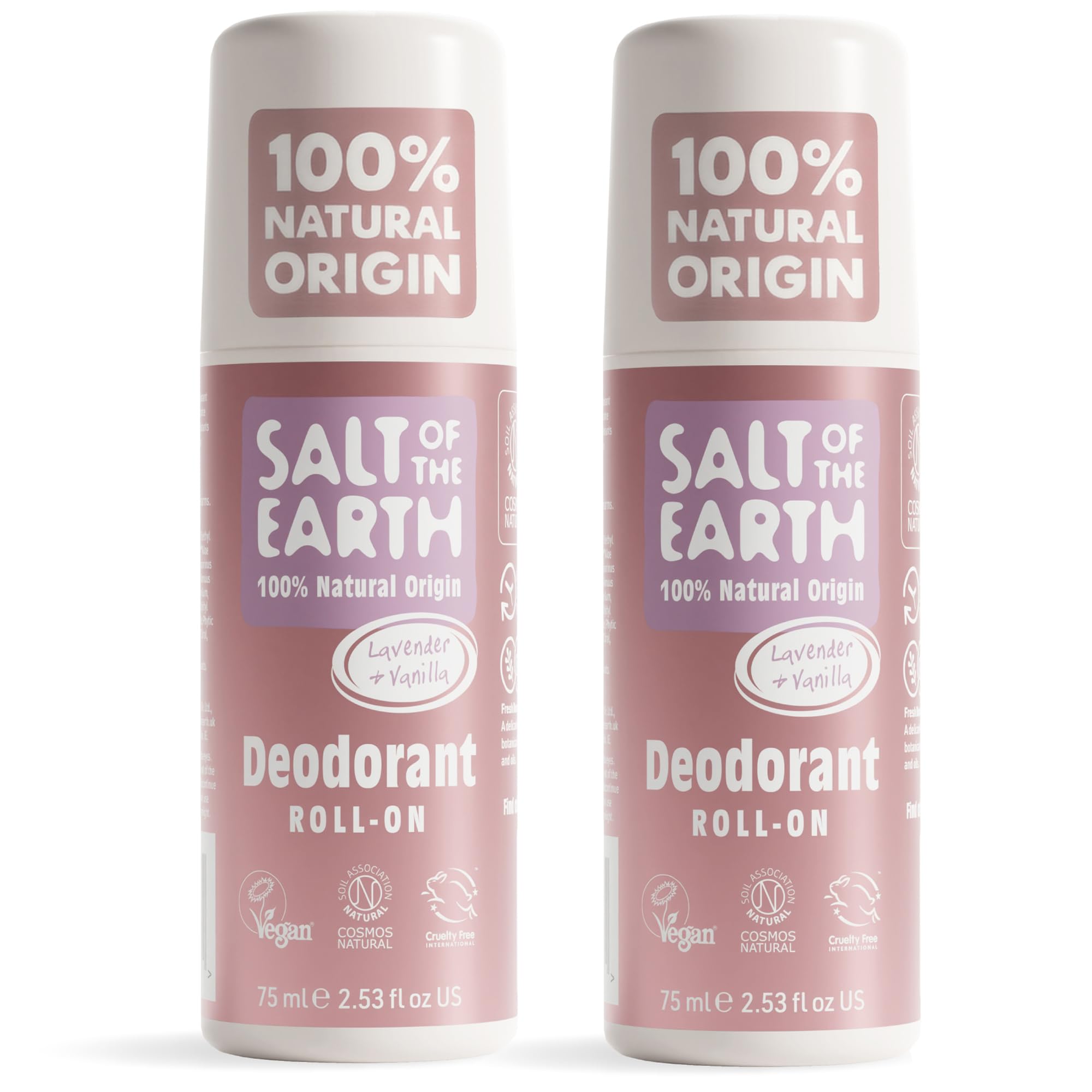 Salt of the Earth Natural Roll On Deodorant - Lavender & Vanilla 2 Pack