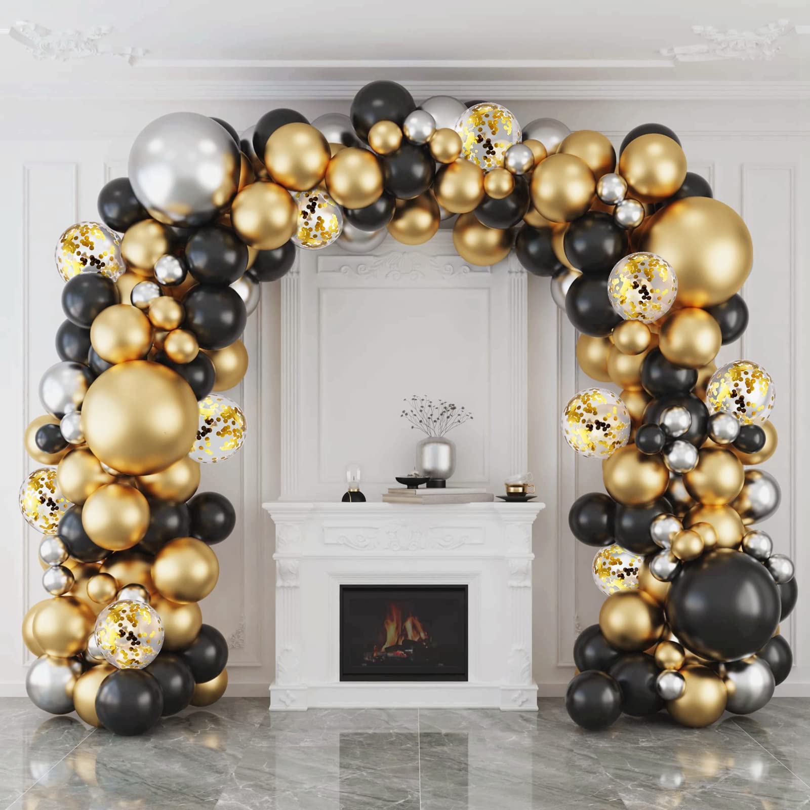 127pcs Black Gold Balloon Arch Kit | DIY Party Garland Set