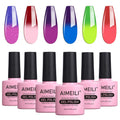 AIMEILI Temperature Color Changing Gel Nail Polish Set - 6pcs Kit 15