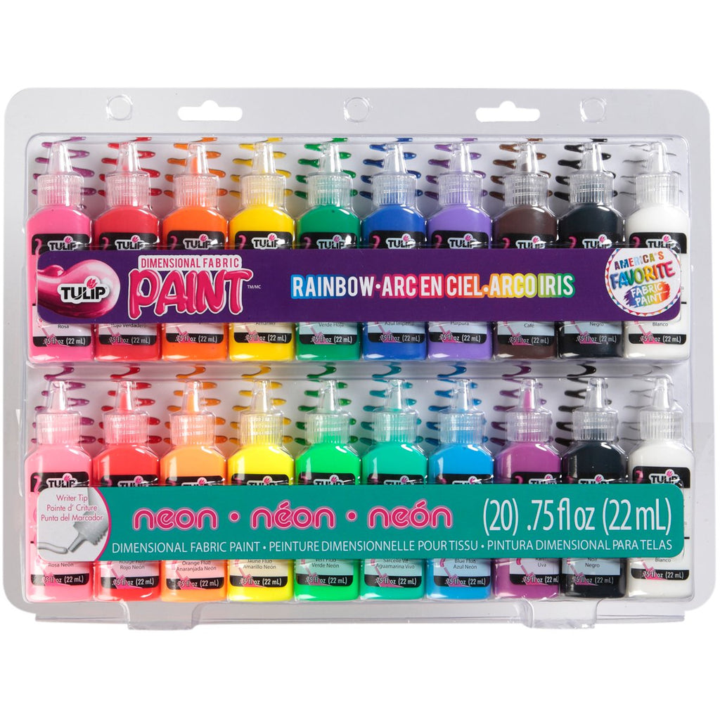 Tulip Dimensional Fabric Paint Set - Multi-Colour - 20 Pack (22ml)